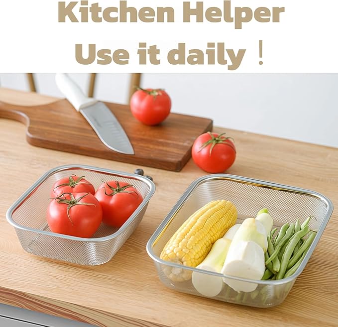 18/8 Stainless Steel Fine Mesh Strainer Basket - Image 5