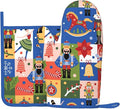 Christmas Nutcrackers Silicone Oven Mitts Pan Mats Set of 2, Heat Resistant by Cayiibe