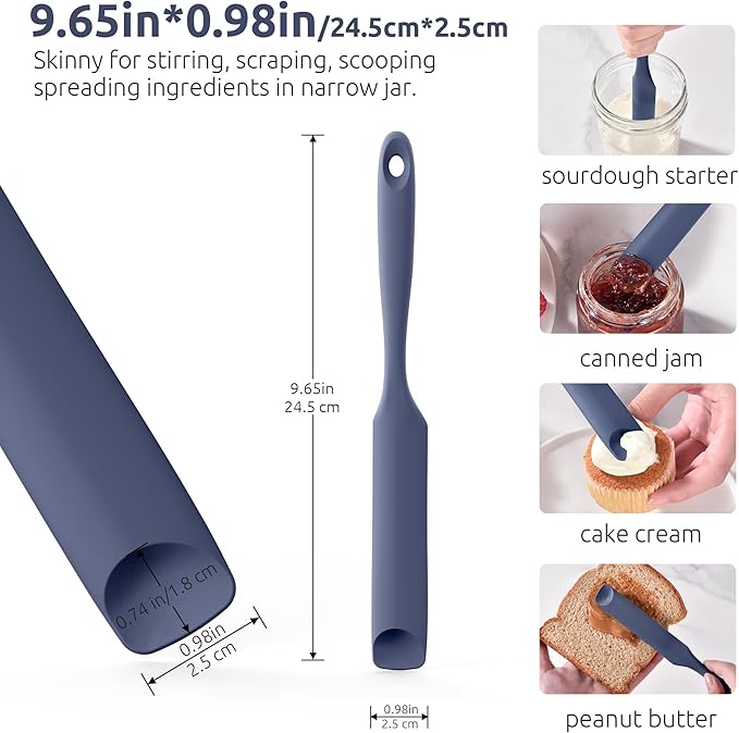 U-Taste Silicone Jar Spatula for Sourdough Starter: Long Skinny Food-Grade Jam - Image 2