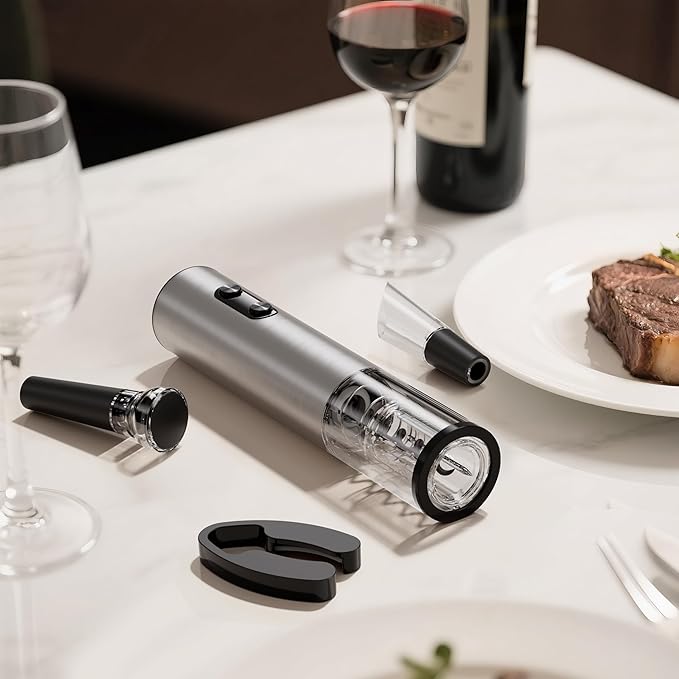 6-in-1 Electric Wine Opener Gift Set, BABONIR Stainless Steel USB-C - Image 9
