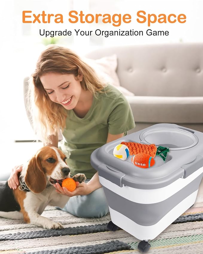 15-23 Lbs Dog Food Storage Container, Collapsible Dog Food Container - Image 7
