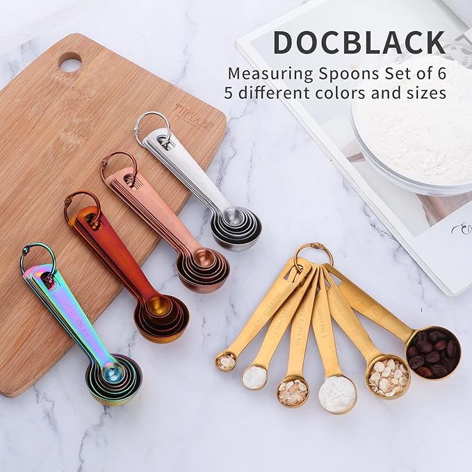 DOCBLACK Measuring Spoons, Heavy Duty 18/8 Stainless Steel Cue Measuring Spoons - Image 7