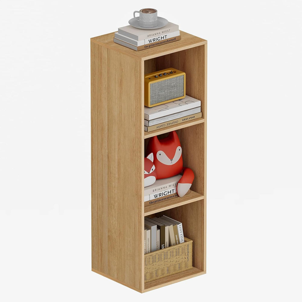 Book Shelf, Wooden Cube Storage Organizer with 11" Open Cubes, Stackable...