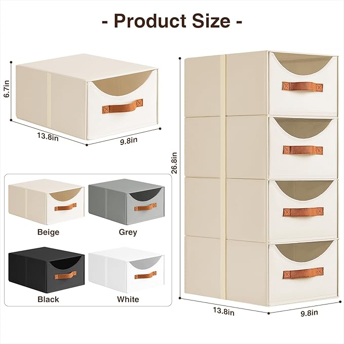 Homsorout Stackable Storage Drawers