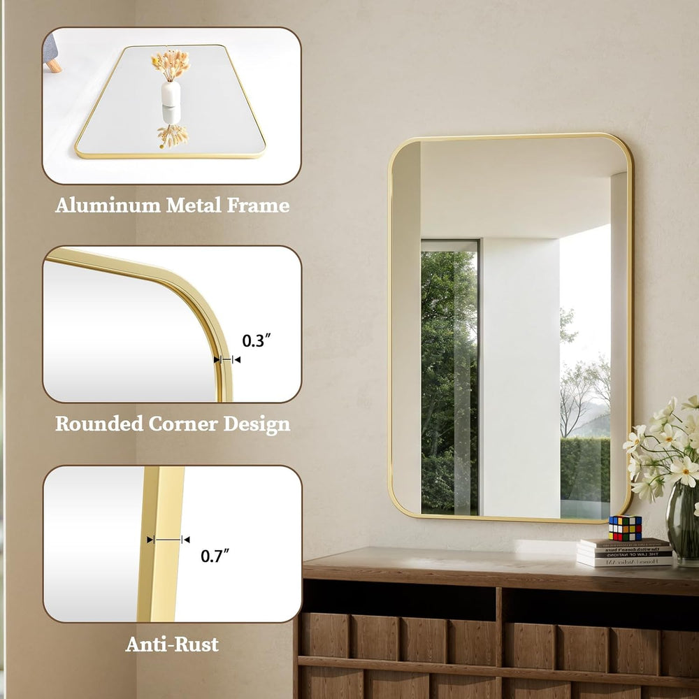 BEAUTYPEAK 20" x 28" Rectangular Aluminum Alloy Frame Wall Mounted ...