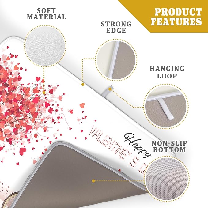 Romantic Valentine's Day Dish Drying Mat - Image 3