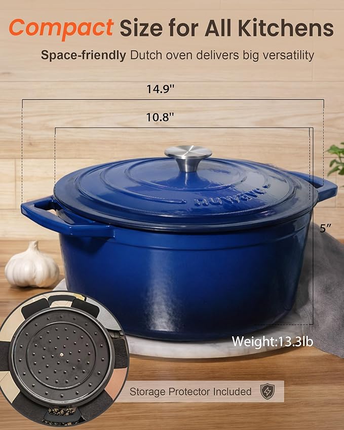 Nuwave 6QT Healthy Enameled Cast Iron Dutch Oven Pot