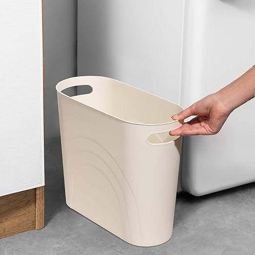 rejomiik Small Trash Can, 3.5 Gallon Slim Garbage Can Plastic Waste Basket - Image 2