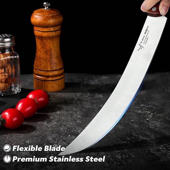 TAN REN Butcher Brisket Knife for Meat Carving, 12 Inch Cimeter Meat Slicing - Image 4