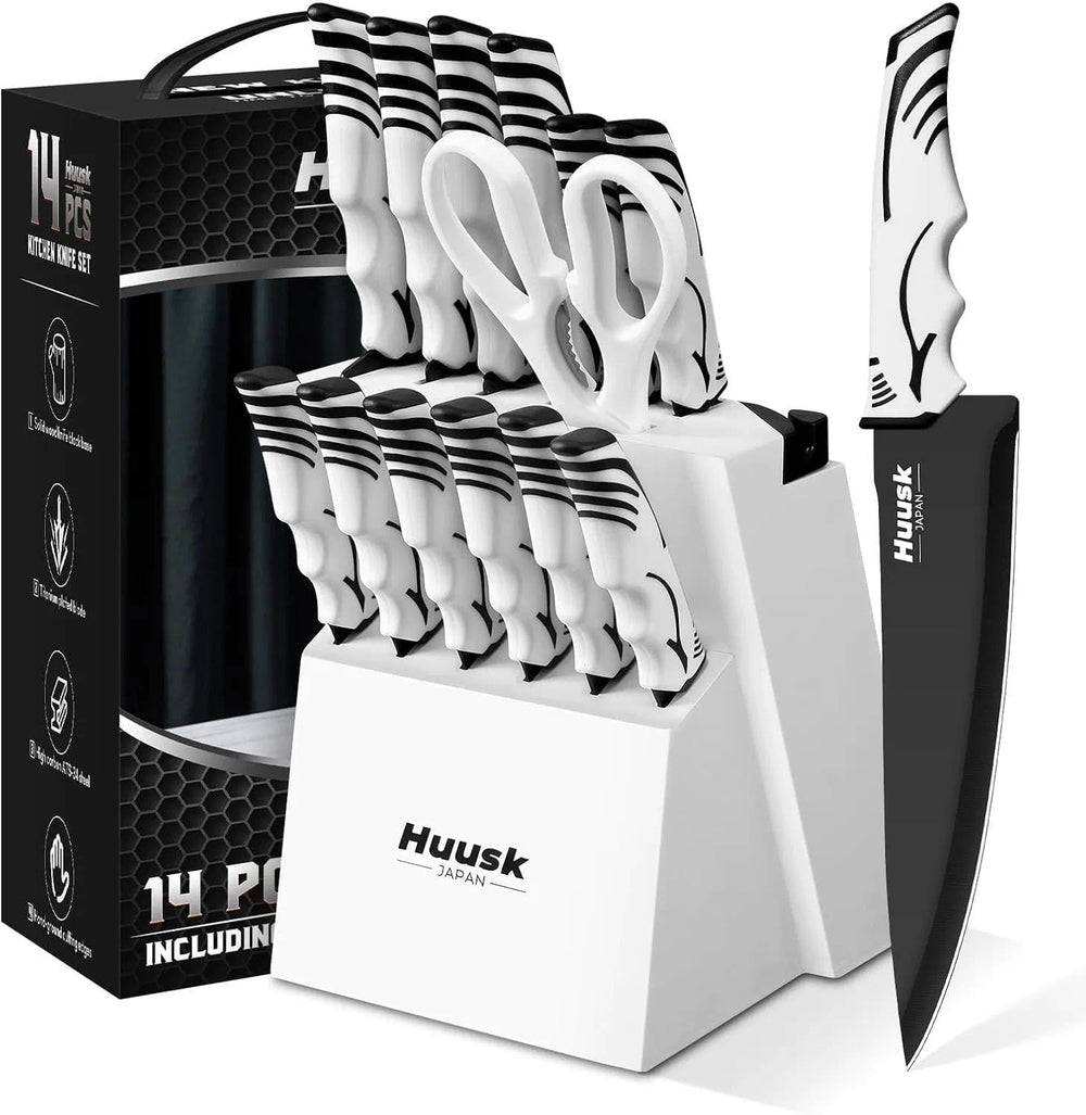 Huusk Knife Block Set with Sharpener