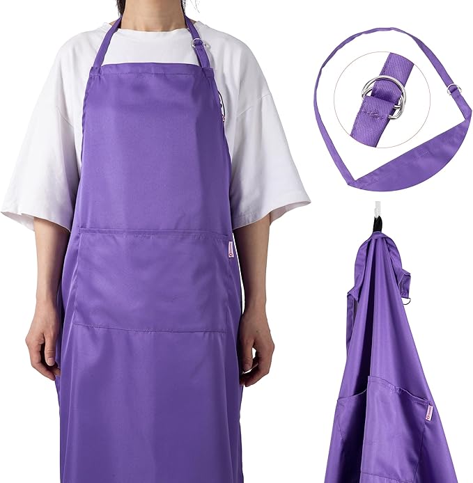 Purple Apron for Women with Pockets | Lightweight and Adjustable Womens Apron - Image 3