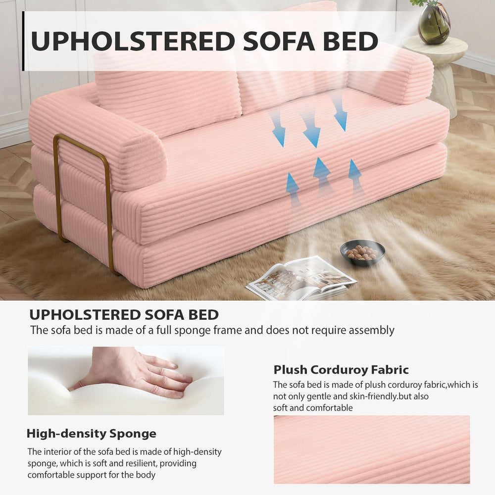 HANXIN 79.5'' Futon Sleeper Sofa Bed, Boneless Couch for Living Room,...