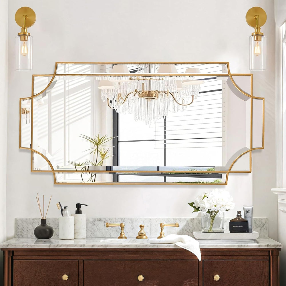Gold Mirror for Wall, 24"x48" Large Decorative Mirrors for Wall Dec...