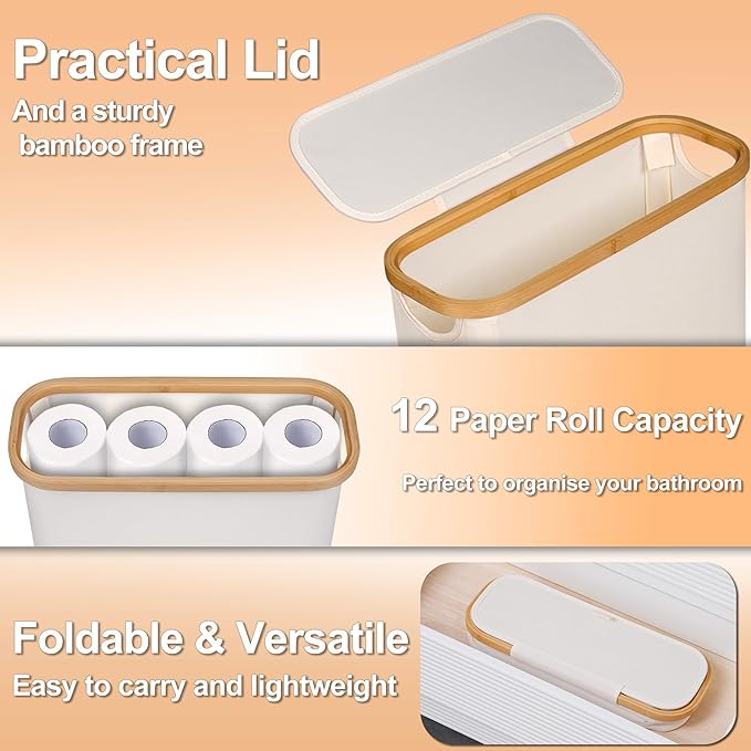 efluky Toilet Paper Basket 28L, Toilet Paper Holder - Image 3