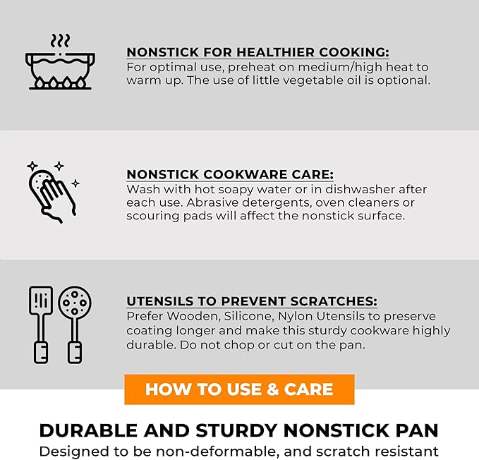 BRA COOKWARE Efficient Pro Nonstick Stock Pot w/Lid | 8 Inch 3.2 Quart Cooking - Image 8