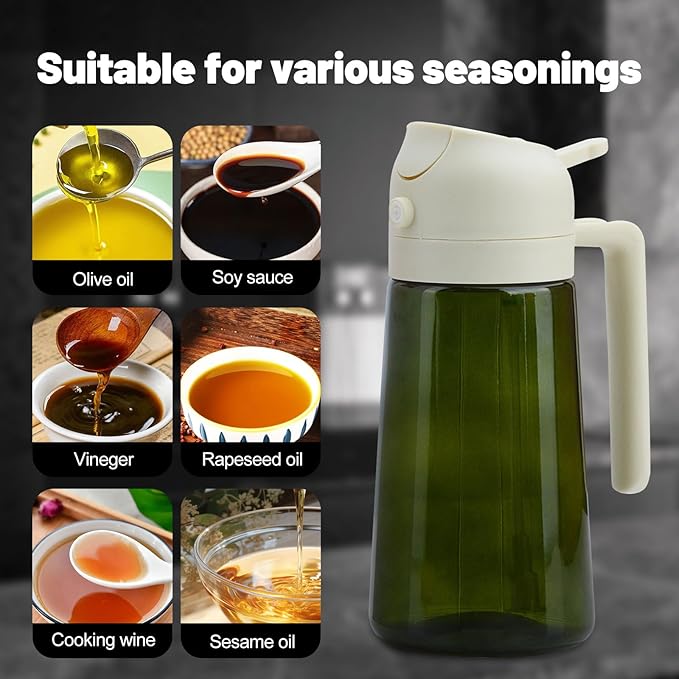 2 In 1 Oil Dispenser And Oil Sprayer, 16 Oz/470 Ml Oil Dispenser - Image 4