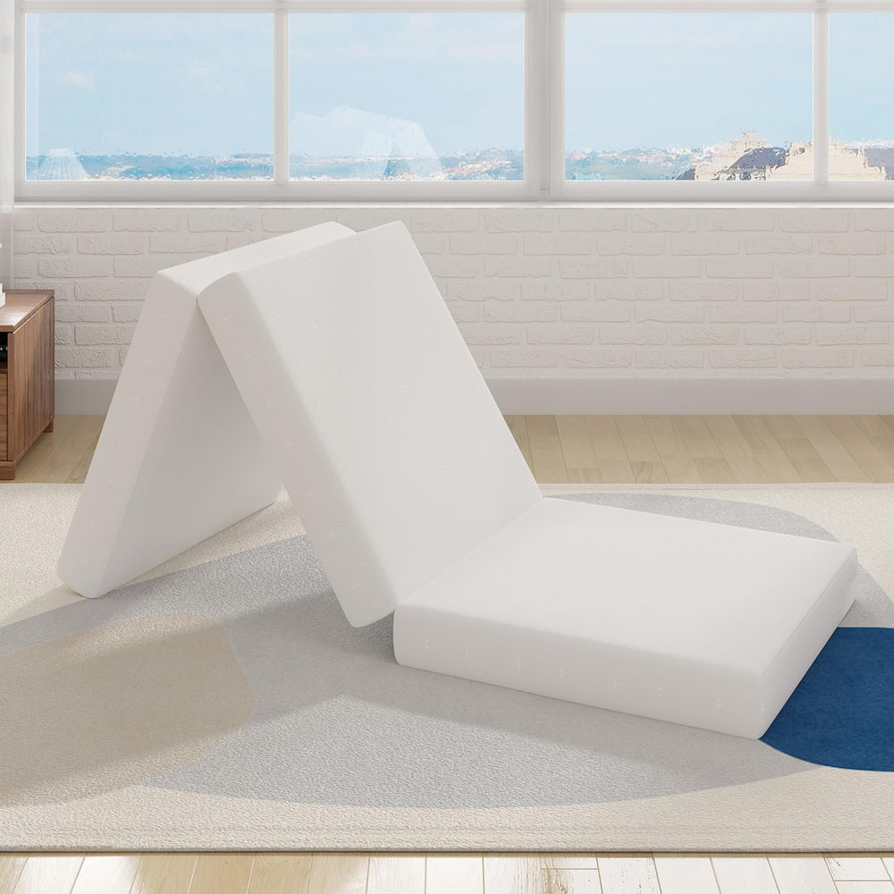 Avenco Tri-fold Mattress Topper - 4 Inch Single Size Portable Floor Mattress ...