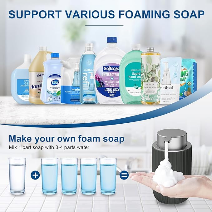 Ceramic Foaming Soap Dispenser, 12 oz Bathroom Foam Hand Soap Dispenser - Image 5