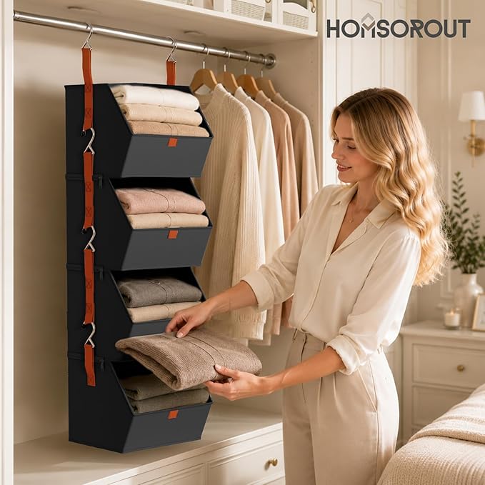 Homsorout Hanging Closet Organizer 4 Tier - Image 4