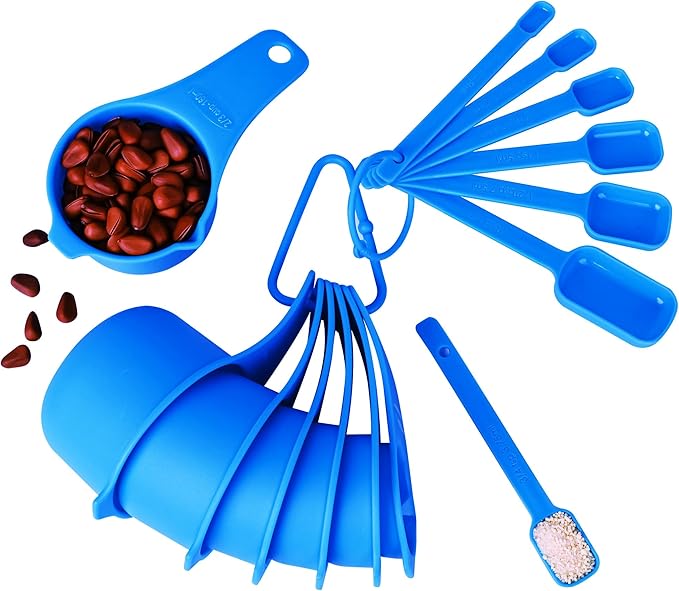 Plastic Measuring Cups and Spoons Set 15, Metric & US 7 Measure Cups & 7 - Image 6