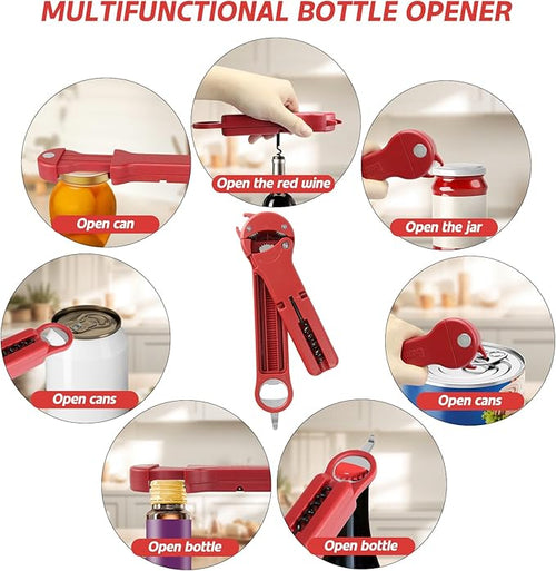 7 in 1 Jar Opener Bottle Opener and Wine Opener - Image 2