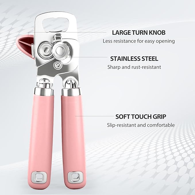 Safring Can Opener Manual, Heavy Duty Stainless Steel Smooth Edge Can Openers - Image 3