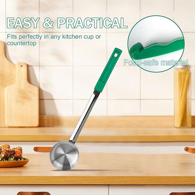 4 Ounce Solid Stainless Steel Portion Control Ladle Spoon - Image 4