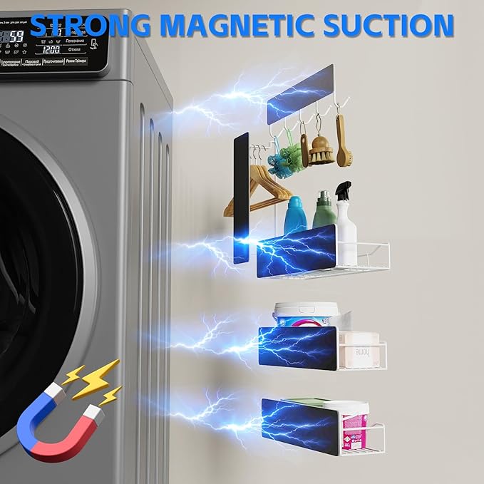 Magnetic Spice Rack for Refrigerator, 5 Pack Magnetic Fridge Organizer Shelves - Image 3
