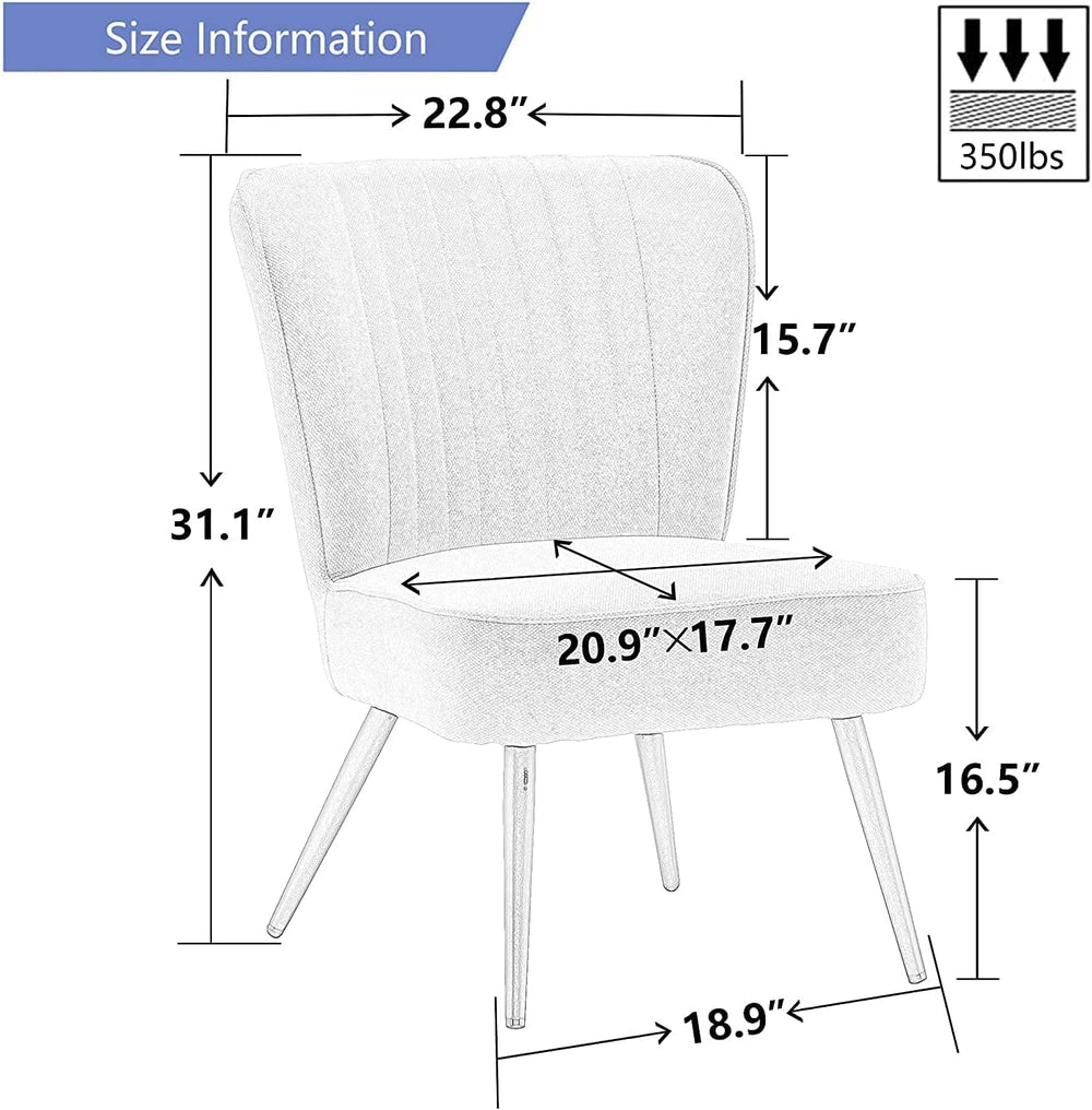 Alunaune Accent Chair Set of 2 Upholstered Living Room Chairs Modern Bedroom ...