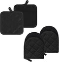 Oven Mitts and Pot Holders Set, Heat Resistant Silicone Kitchen Mini Oven by GOLDMEET