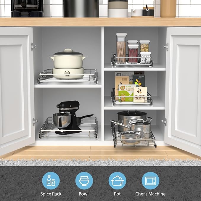 ZOINLIY Pull Out Cabinet Organizer, Versatile Slide Out Kitchen Organizers and - Image 3