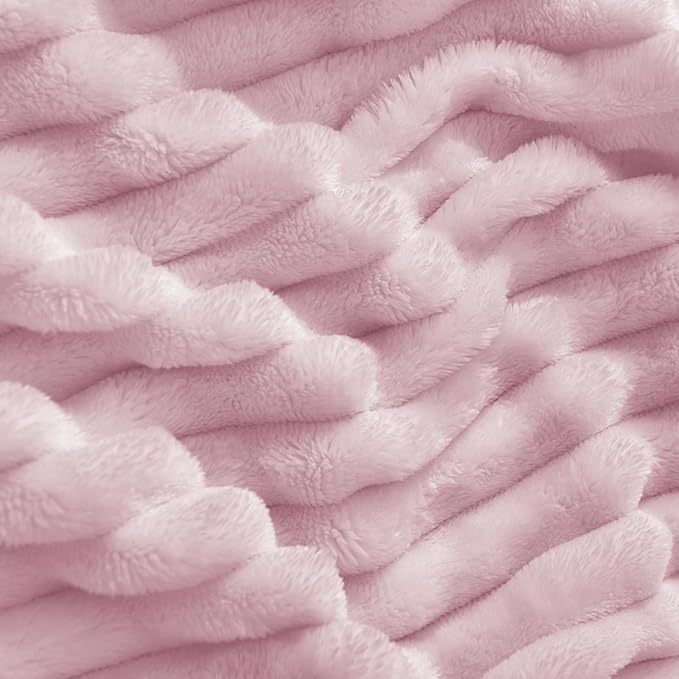 BEDELITE Fleece Blanket Twin Size – 3D Ribbed Jacquard Soft and Warm Decorative - Image 3