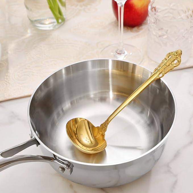 KEAWELL Premium 7.5 inch Luxury Gravy Ladle, 18/10 Stainless Steel, Small Gravy - Image 8