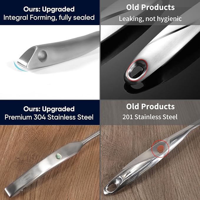 Newness Slotted Spoon, 304 Stainless Steel Widen Skimmer - Image 2