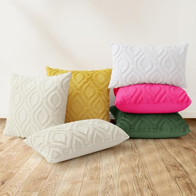 decorUhome Throw Pillow Covers 16x16 Inch Set of 2, Soft Plush Faux Wool Forest - Image 8