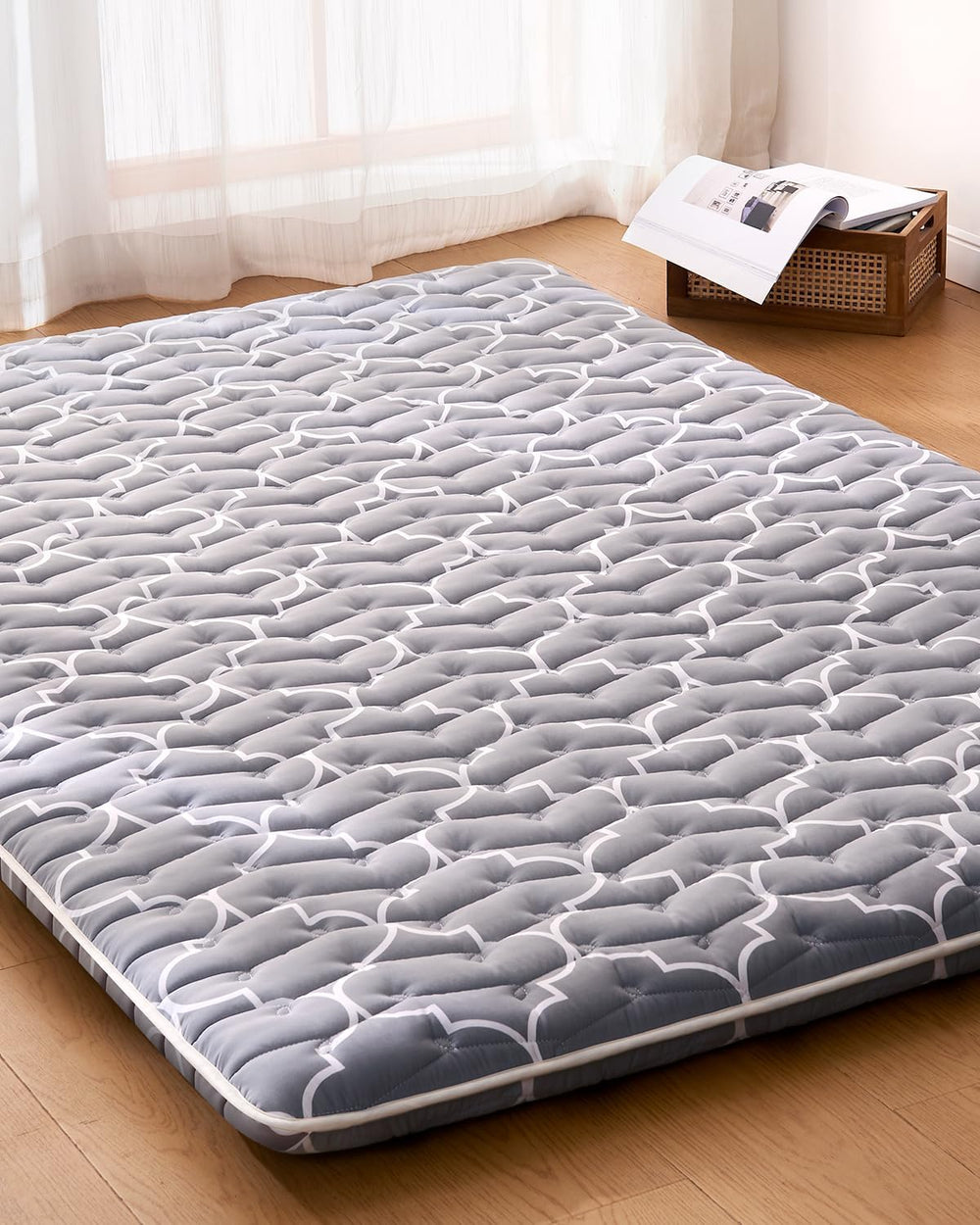 6th Generation Japanese Floor Futon Mattress - Extra-Thick 9-Layer Modern Fut...