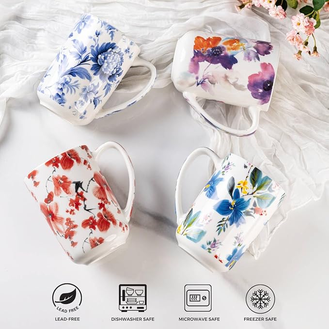AmorArc Porcelain Tea Mug with Infuser and Lids, 18 Oz Coffee Cup Strainer with - Image 7