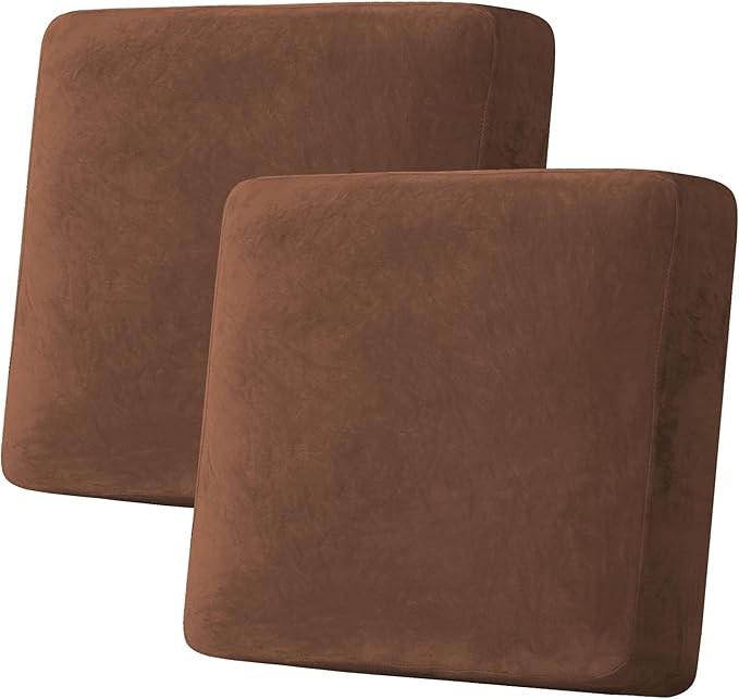 H.VERSAILTEX Velvet Stretch Couch Cushion Cover Plush Cushion Slipcover by HVERSAILTEX