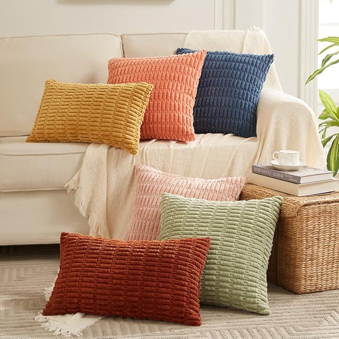 Fancy Homi 4 Packs Mustard Yellow Decorative Throw Pillow Covers 16x16 Inch - Image 7