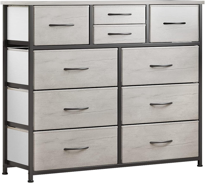 LUMTOK 10 Drawers Dresser for Bedroom,Chest of Drawers for Closets,Greige