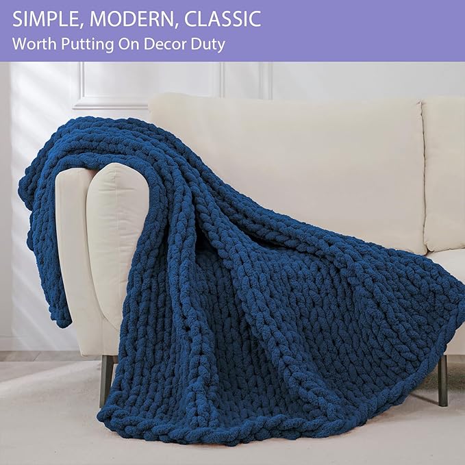 Bigacogo Chunky Knit Throw Blanket - Image 3