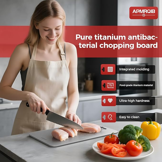 Titanium Cutting Boards for Kitchen, 100% Pure Titanium Cutting Board Set of 3 - Image 2