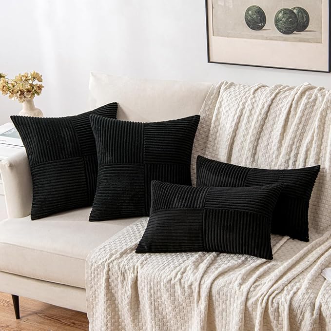 MIULEE Black Decorative Throw Pillow Covers 18x18 Inch - Image 4
