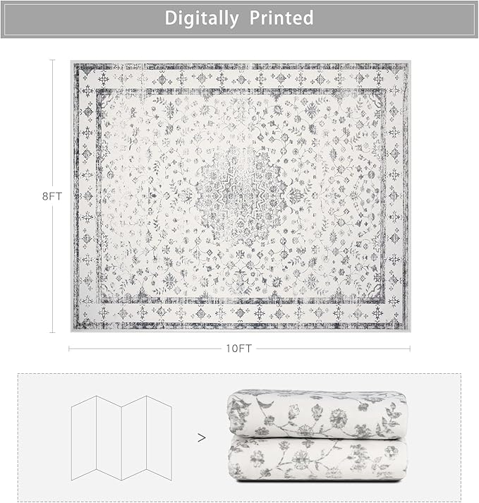 Washable Rugs 8x10 Area Rugs for Living Room, Rugs for Bedroom, Large Carpets - Image 2
