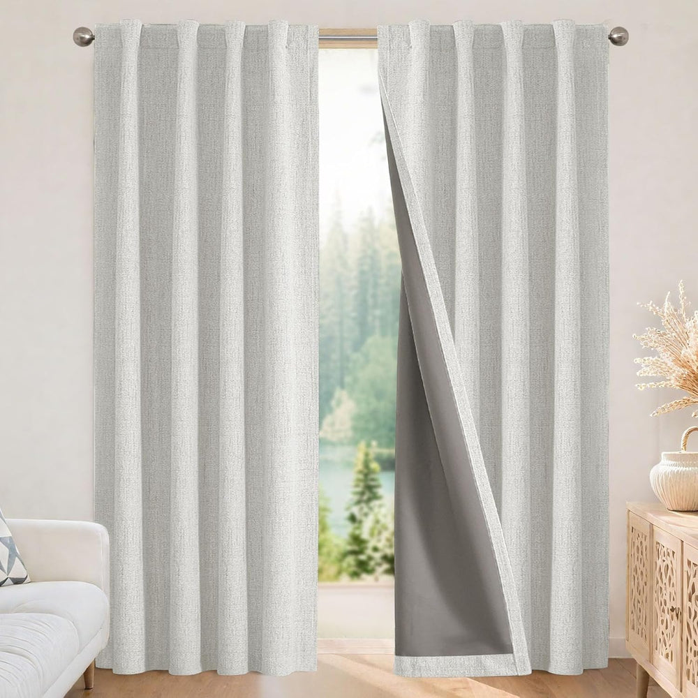 Joydeco Blackout Curtains for Bedroom - 84 Inch Long 100% Light Blocking 2 Pa...