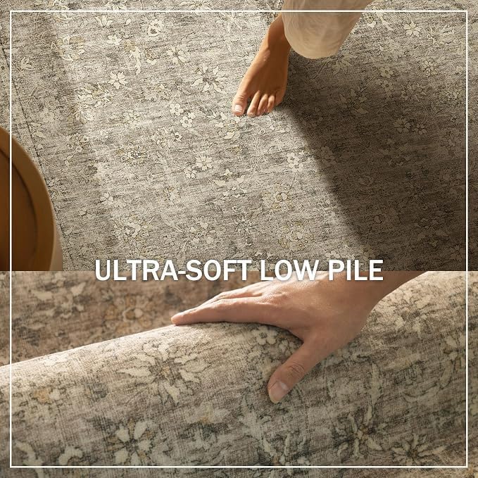 Washable Area Rugs for Living Room: 8x10 Bedroom Rug Non Slip Large Carpet