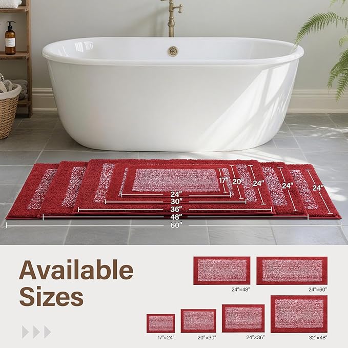 48x24 Long Bathroom Rugs Washable Non Slip, Soft Absorbent Quick Dry Mats - Image 6