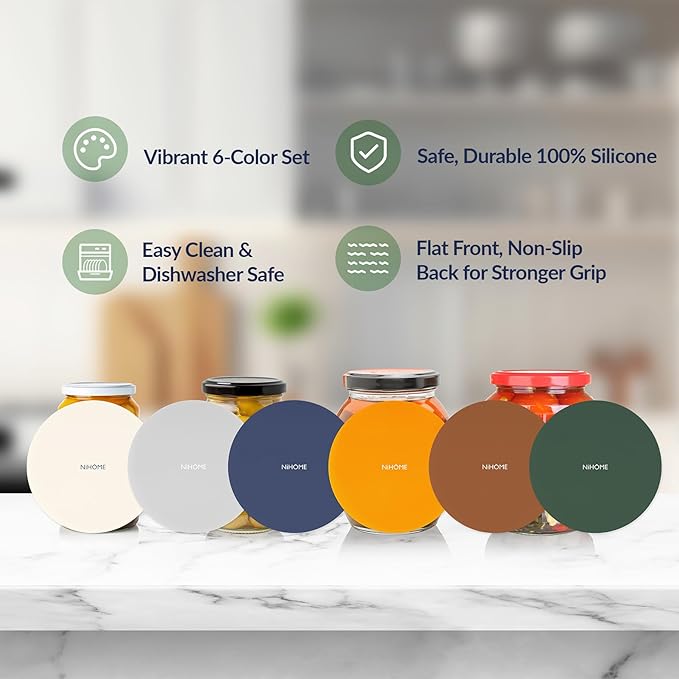 NIHOME Silicone Jar Opener – 6 Inch Large Anti-Slip Grip Pads, Premium 100% - Image 3