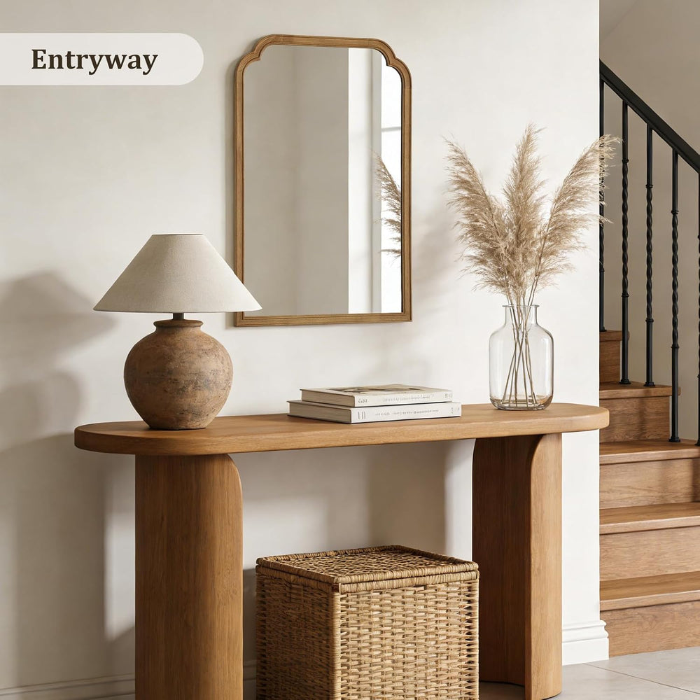 WallBeyond 24" x 36" Natural Wood Mirror for Wall Mounted, Rustic W...