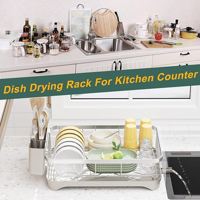 LIYI Dish Drainer, Large Capacity Storage, - Image 6